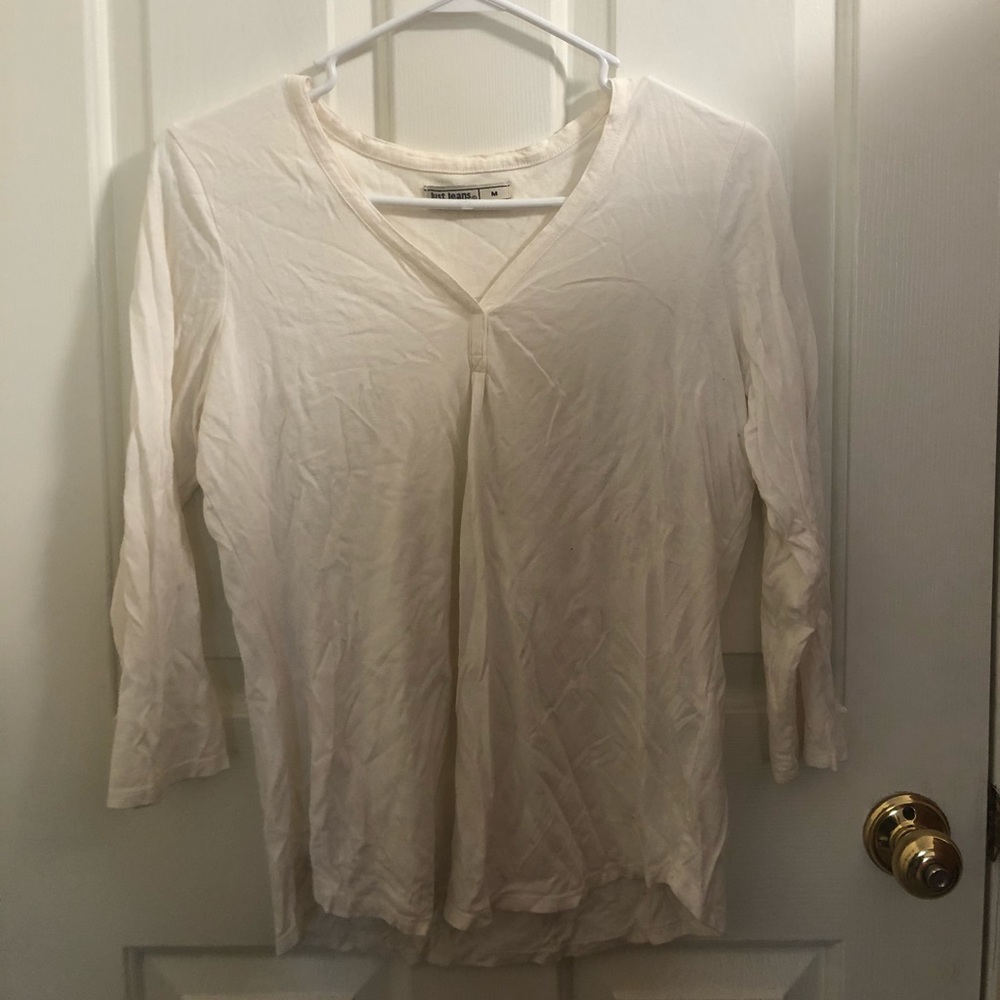 3/4 Length Sleeve White Tee